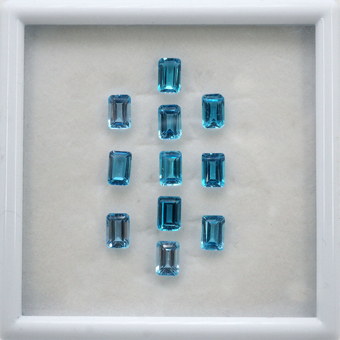 Topaz - Swiss Blue, Ośmiokąt, 6x4 mm