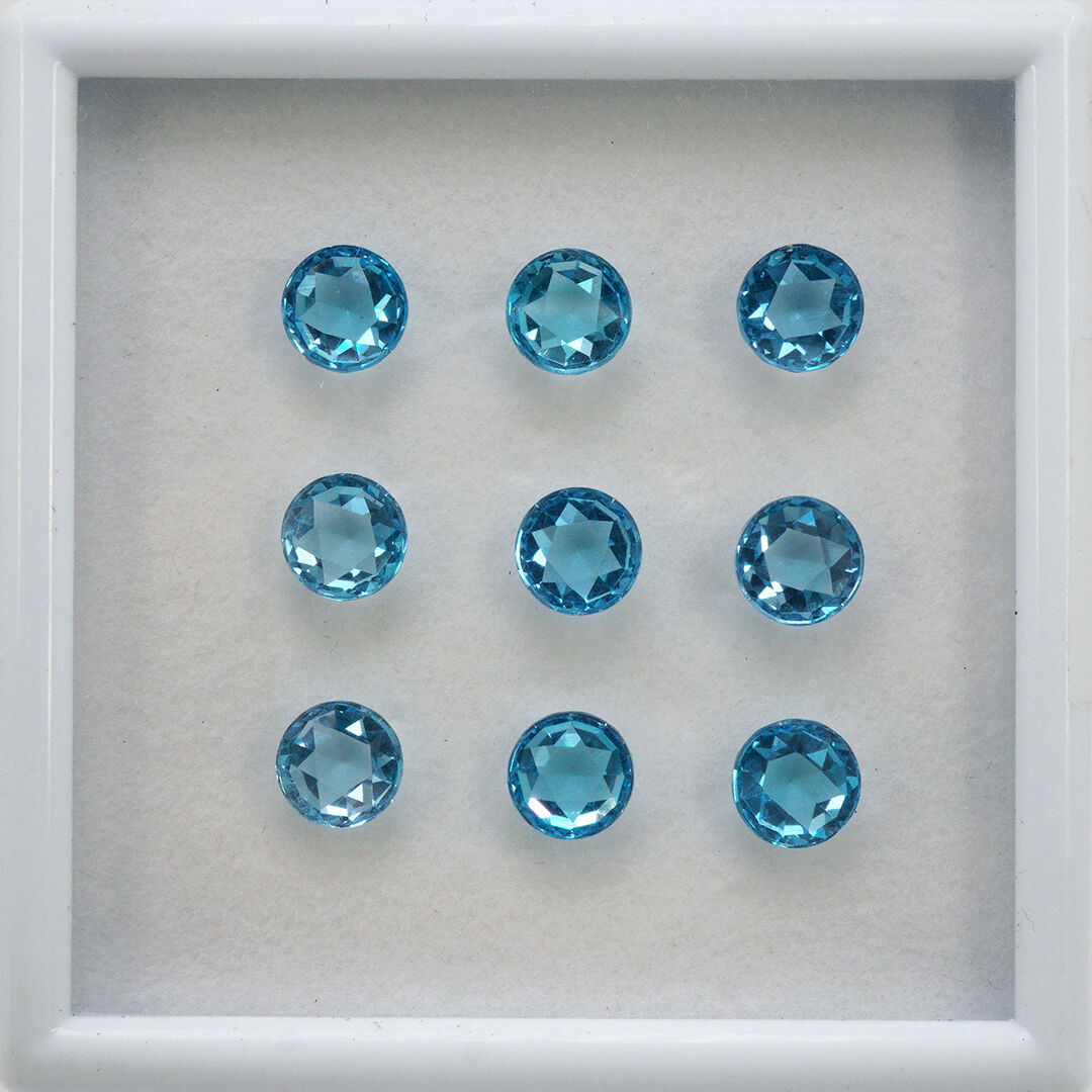 Topaz - Swiss Blue, Okrągły, 7 mm - (Fantazyjny)