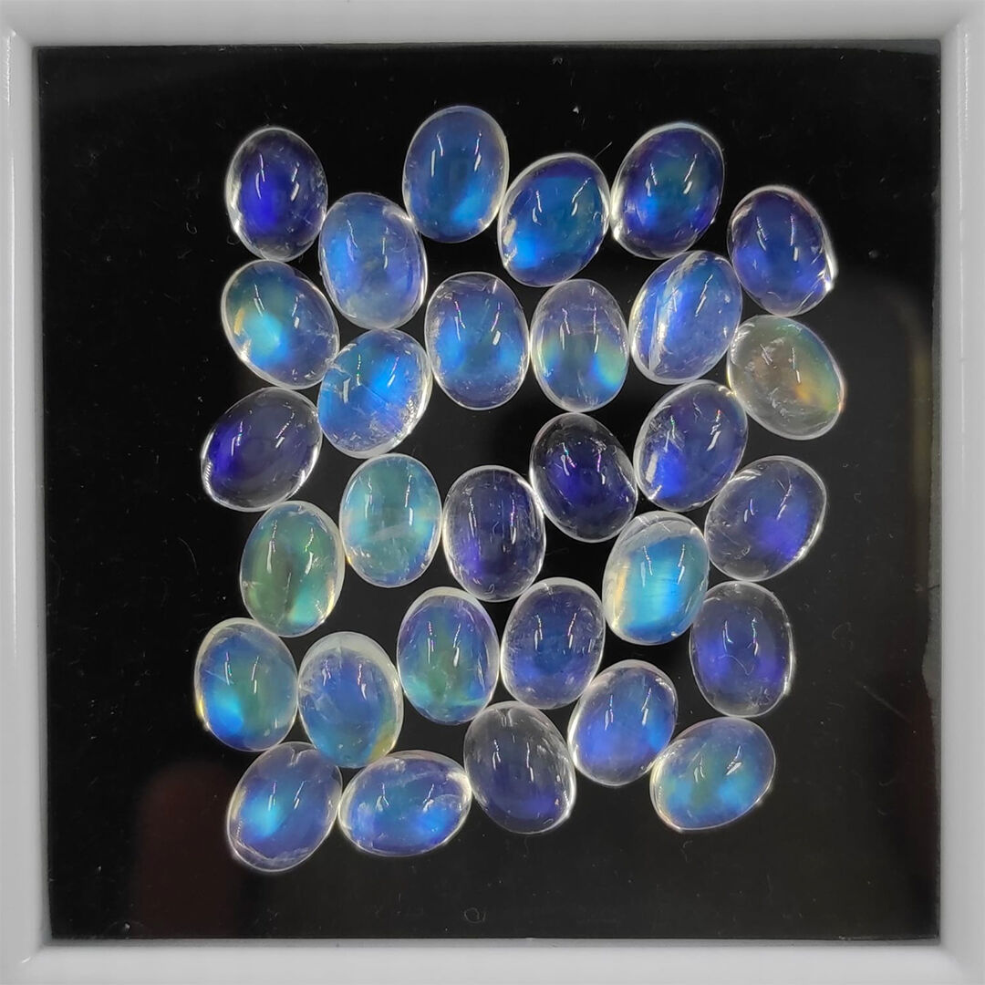 Kamień księżycowy, Owalny, 8x6 mm