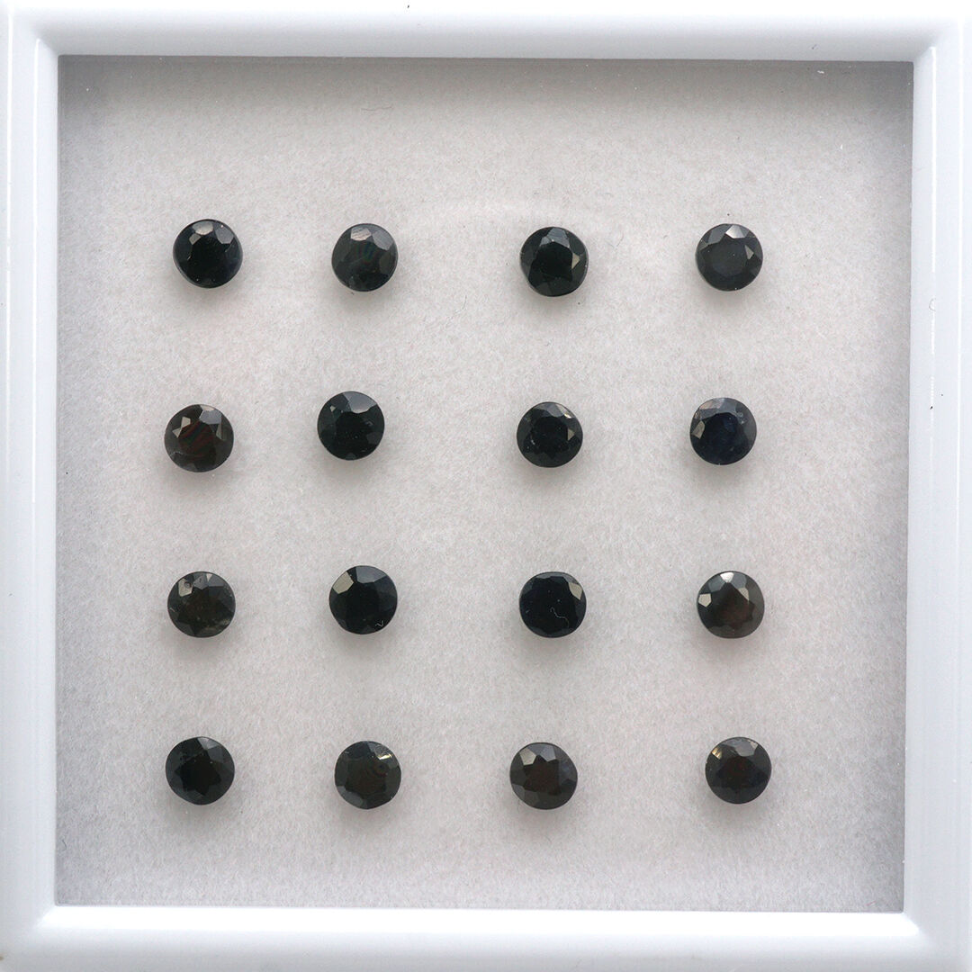 Szafir czarny, Okrągły, 4 mm