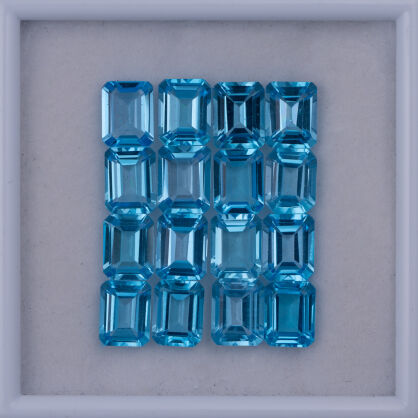 Topaz - Swiss Blue, Ośmiokąt, 9x7 mm
