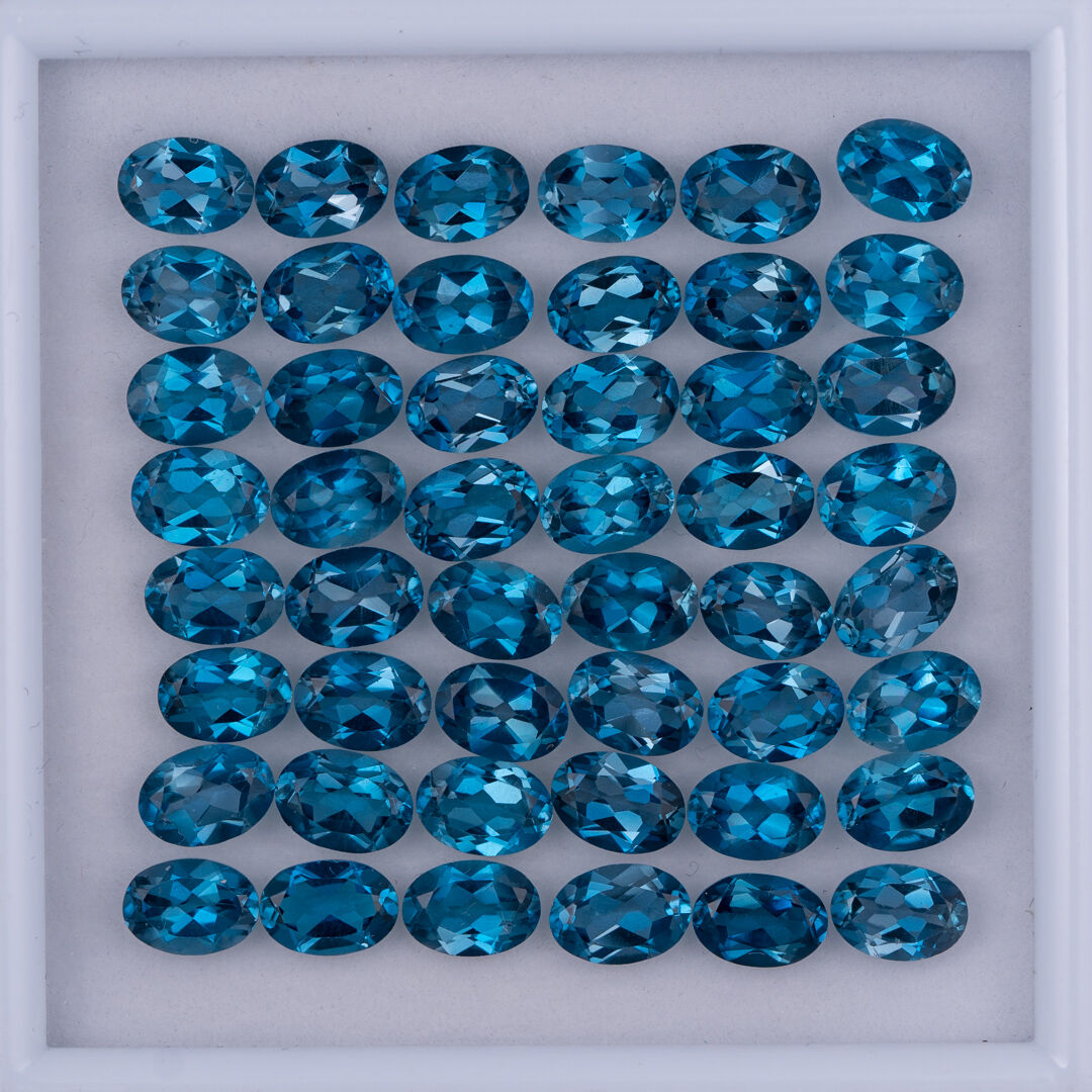 Topaz - London Blue, Owalny, 7x5 mm