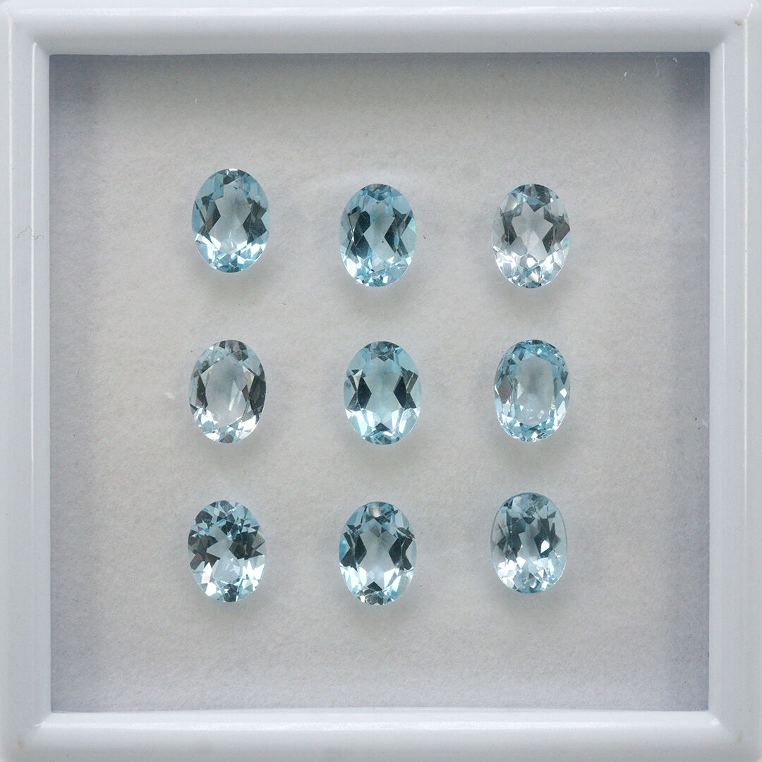 Topaz - Sky Blue, Owalny, 8x6 mm