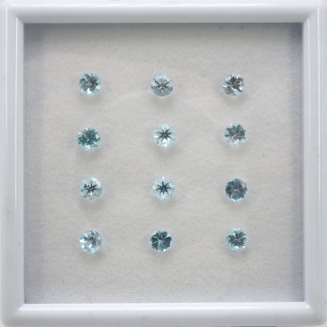 Topaz - Sky Blue, Okrągły, 4 mm