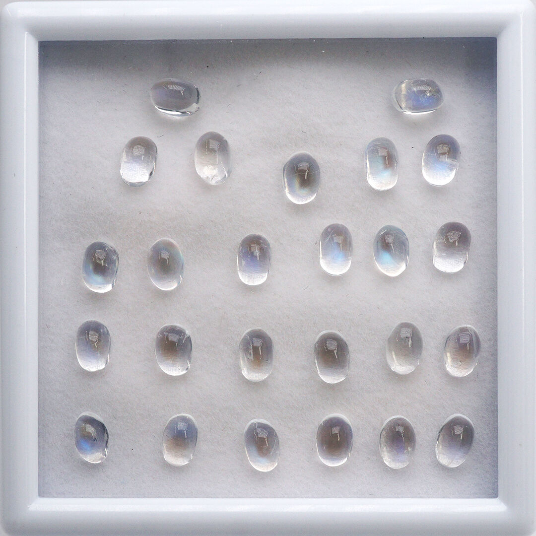 Kamień księżycowy, Owalny, 6x4 mm
