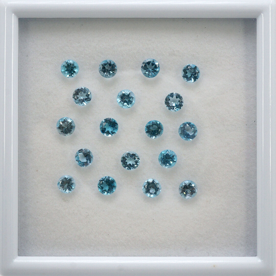 Topaz - Swiss Blue, Okrągły, 4 mm