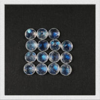 Kamień księżycowy, Okrągły, 6 mm, Fasetowany