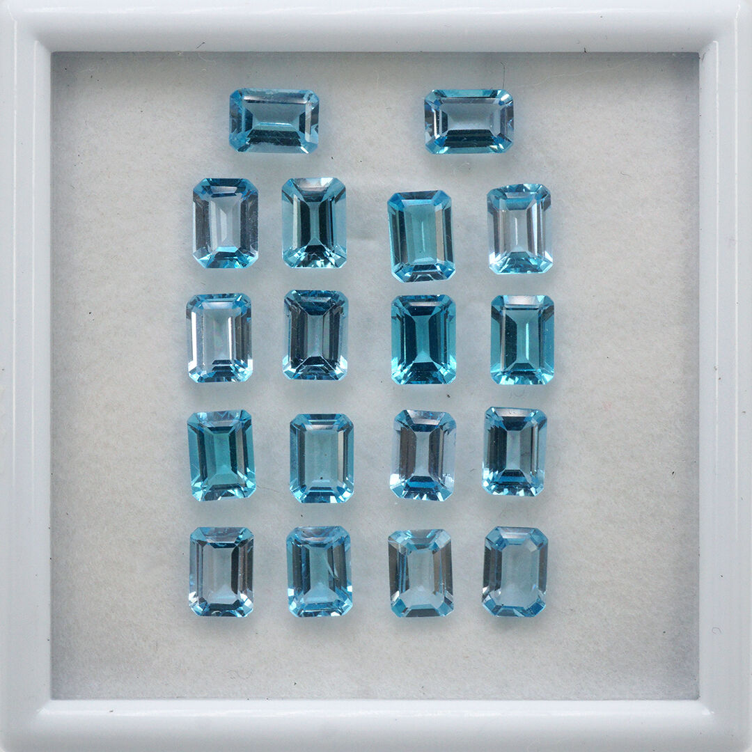 Topaz - Swiss Blue, Ośmiokąt, 7x5 mm