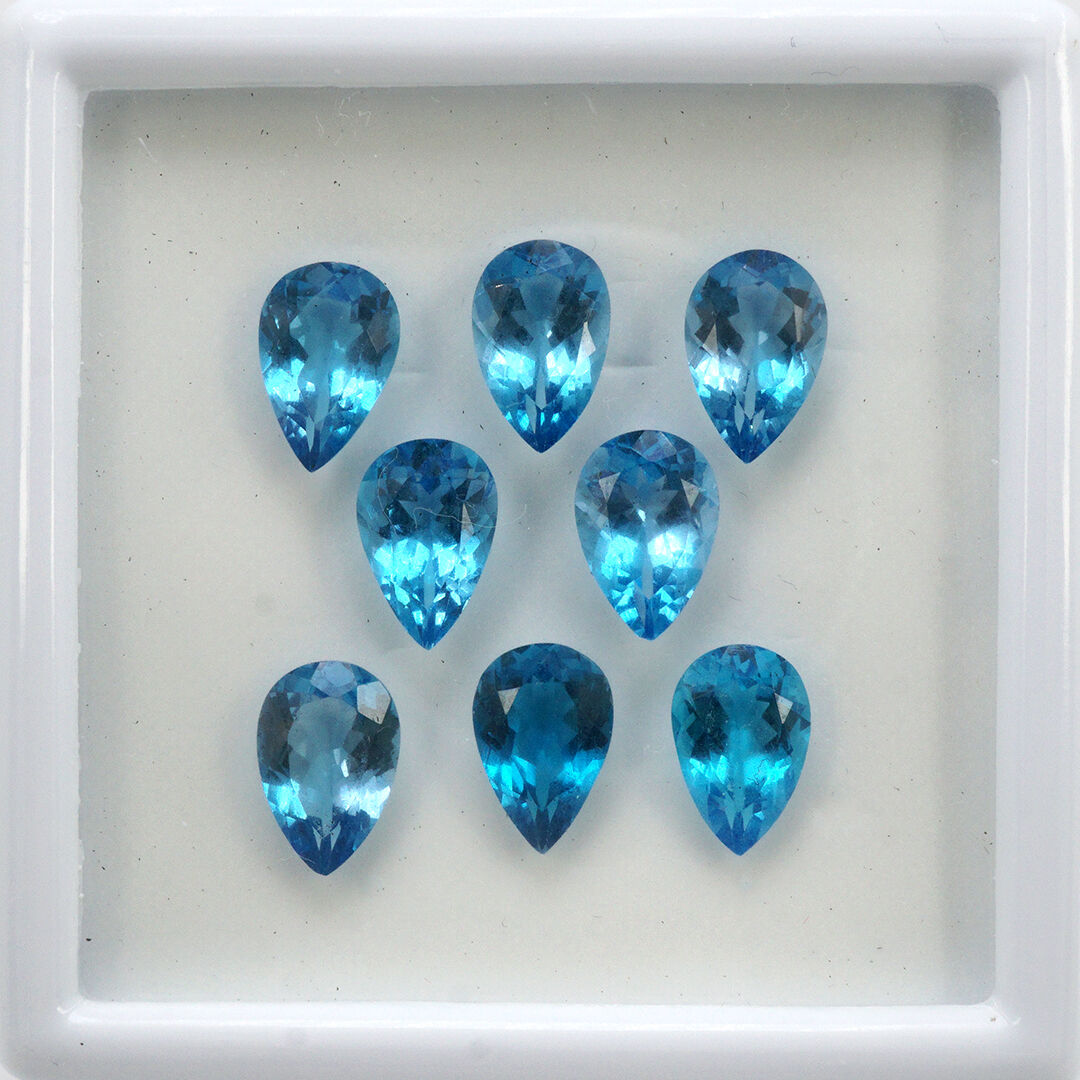 Topaz - Swiss Blue, Gruszka, 12x8 mm