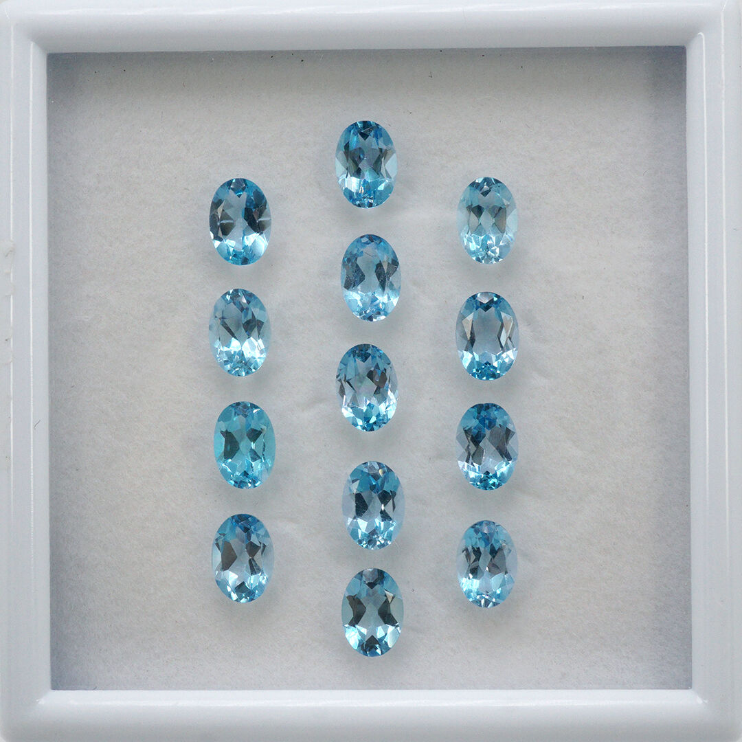 Topaz - Swiss Blue, Owalny, 7x5 mm