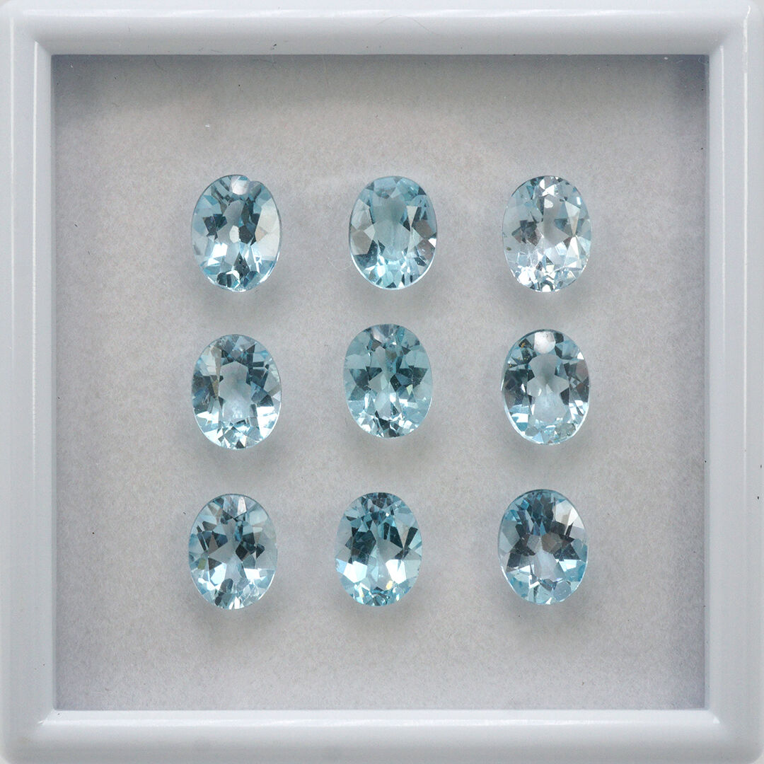 Topaz - Sky Blue, Owalny, 9x7 mm