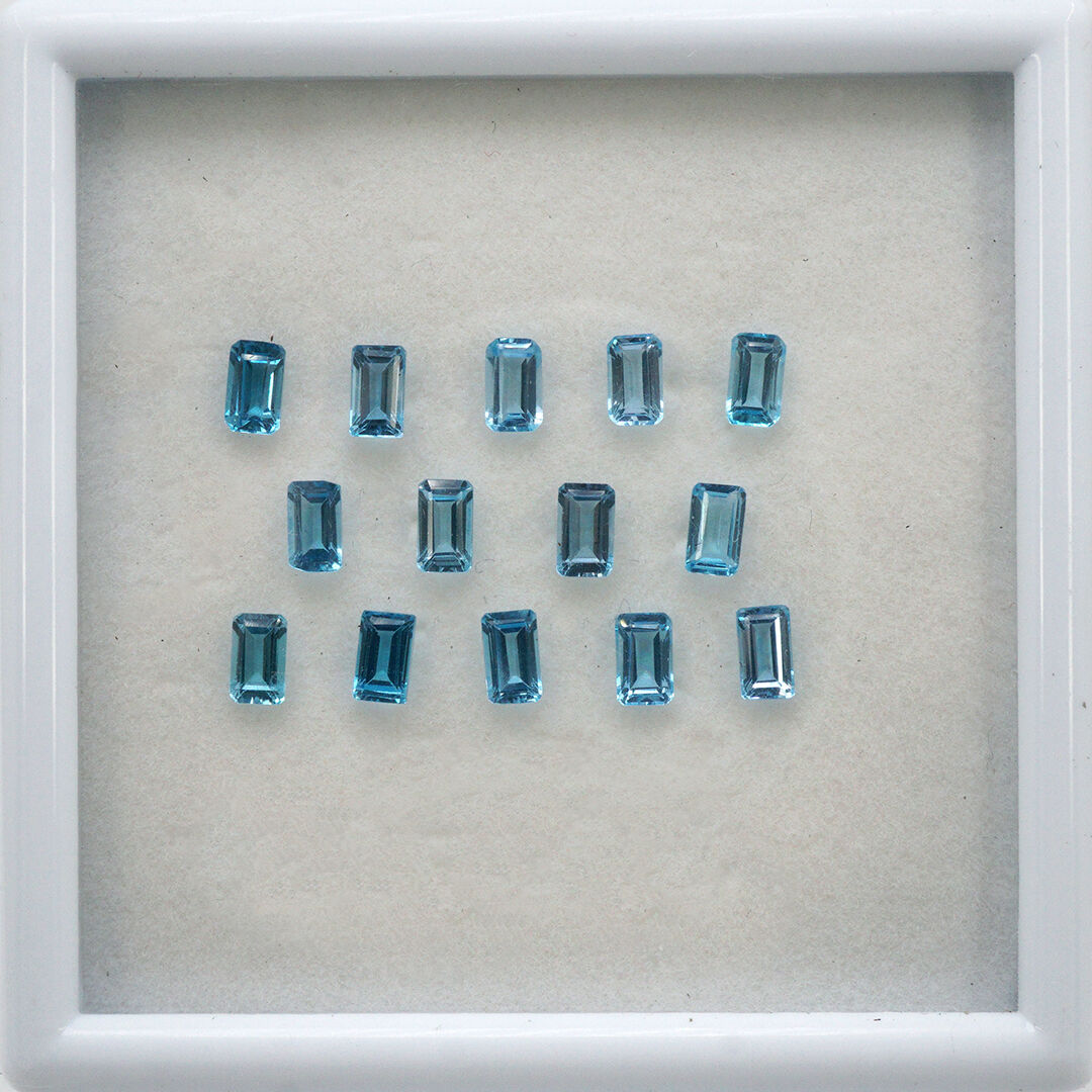 Topaz - Swiss Blue, Ośmiokąt, 5x3 mm