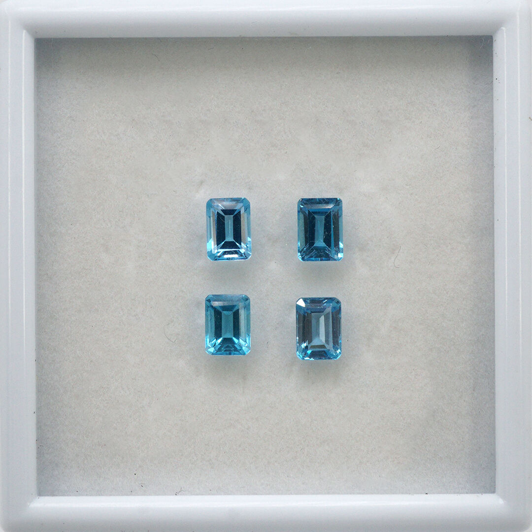Topaz - Swiss Blue, Ośmiokąt, 7x5 mm