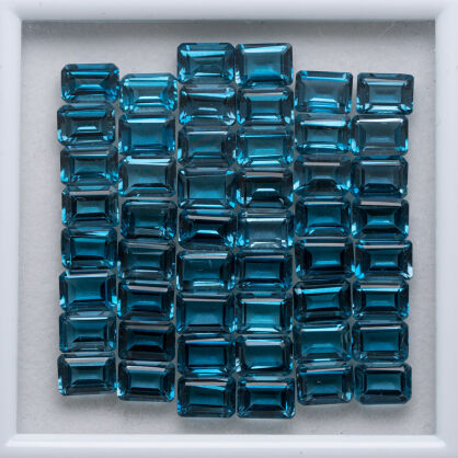 Topaz - London Blue, Ośmiokąt, 7x5 mm
