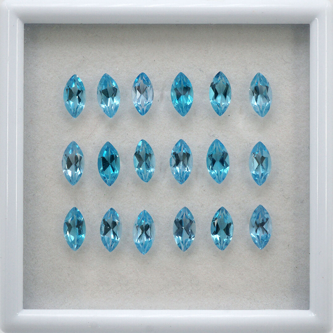 Topaz - Swiss Blue, Markiza, 8x4 mm