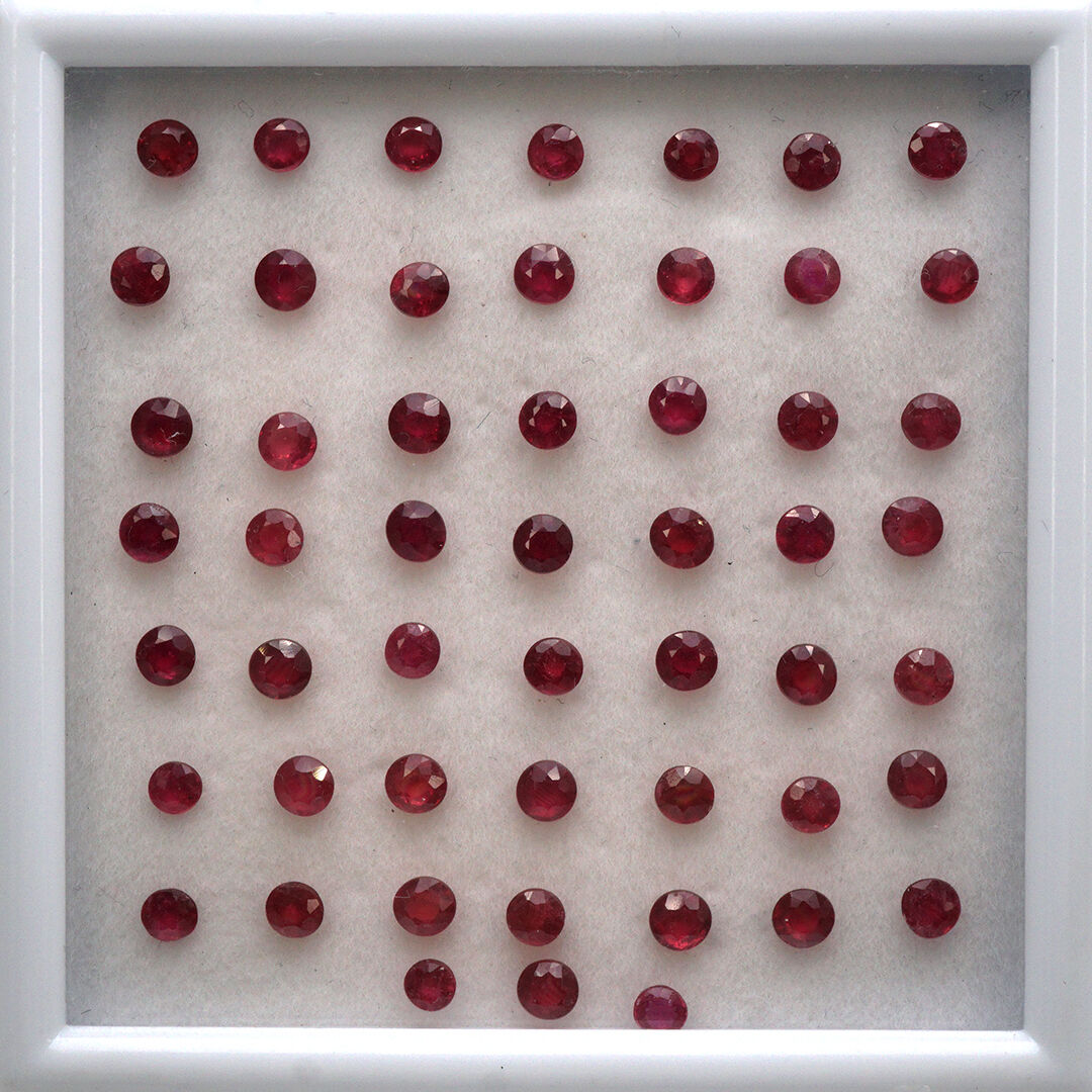 Rubin wypełniany, Okrągły, 3.20-3.40 mm