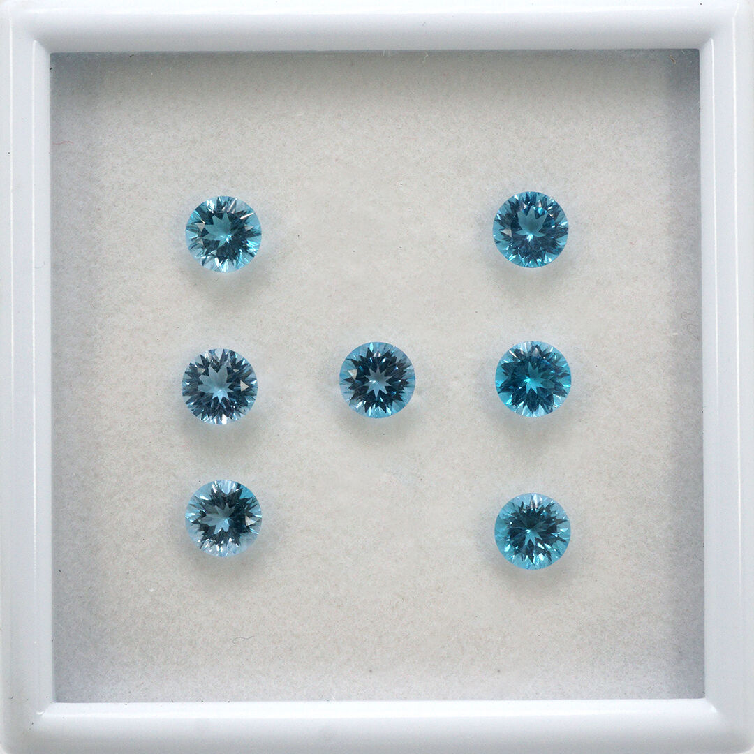Topaz - Swiss Blue, Okrągły, 6 mm - (Concave)