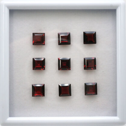 Granat, Kwadrat, 6x6 mm