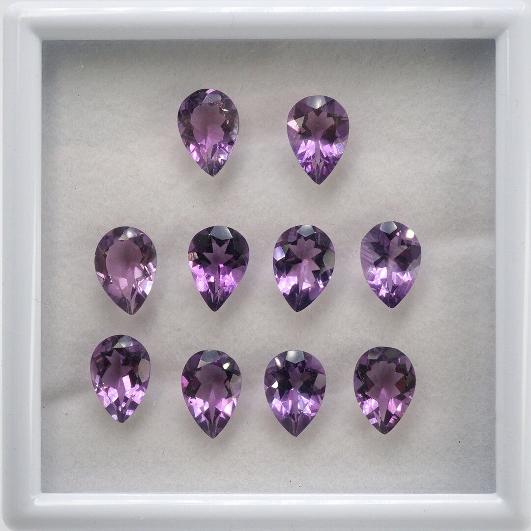 Ametyst, Gruszka, 10x7 mm