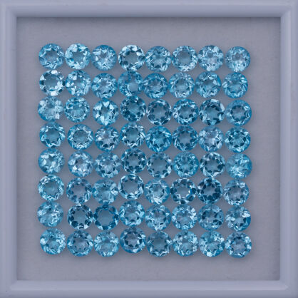 Topaz - Swiss Blue, Okrągły, 5 mm
