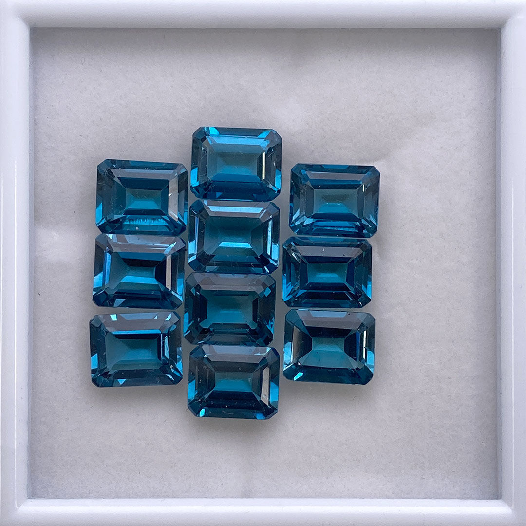 London Topaz, Ośmiokąt, 10x8 mm