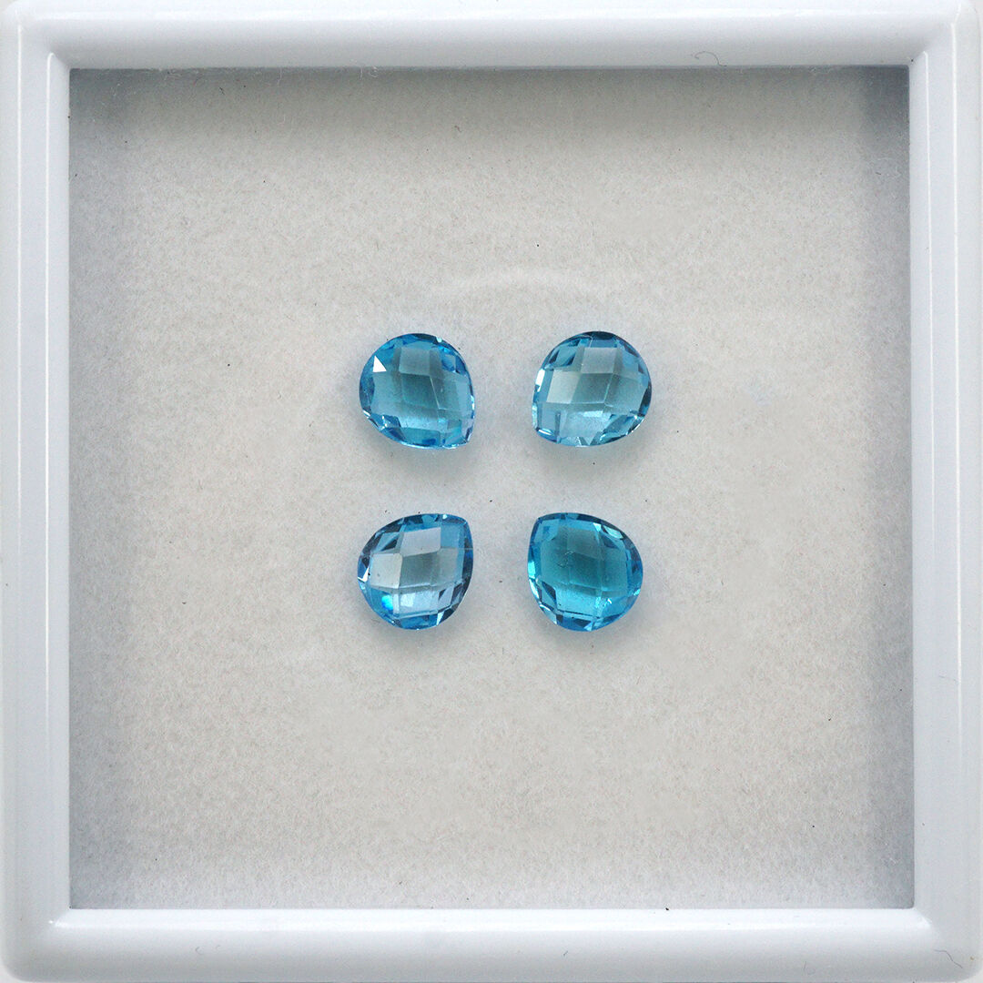 Topaz - Swiss Blue, Fantazyjny, Migdał w rozecie, 8x7 mm