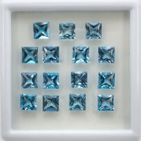 Topaz, Swiss Blue, Kwadrat, 7x7 mm