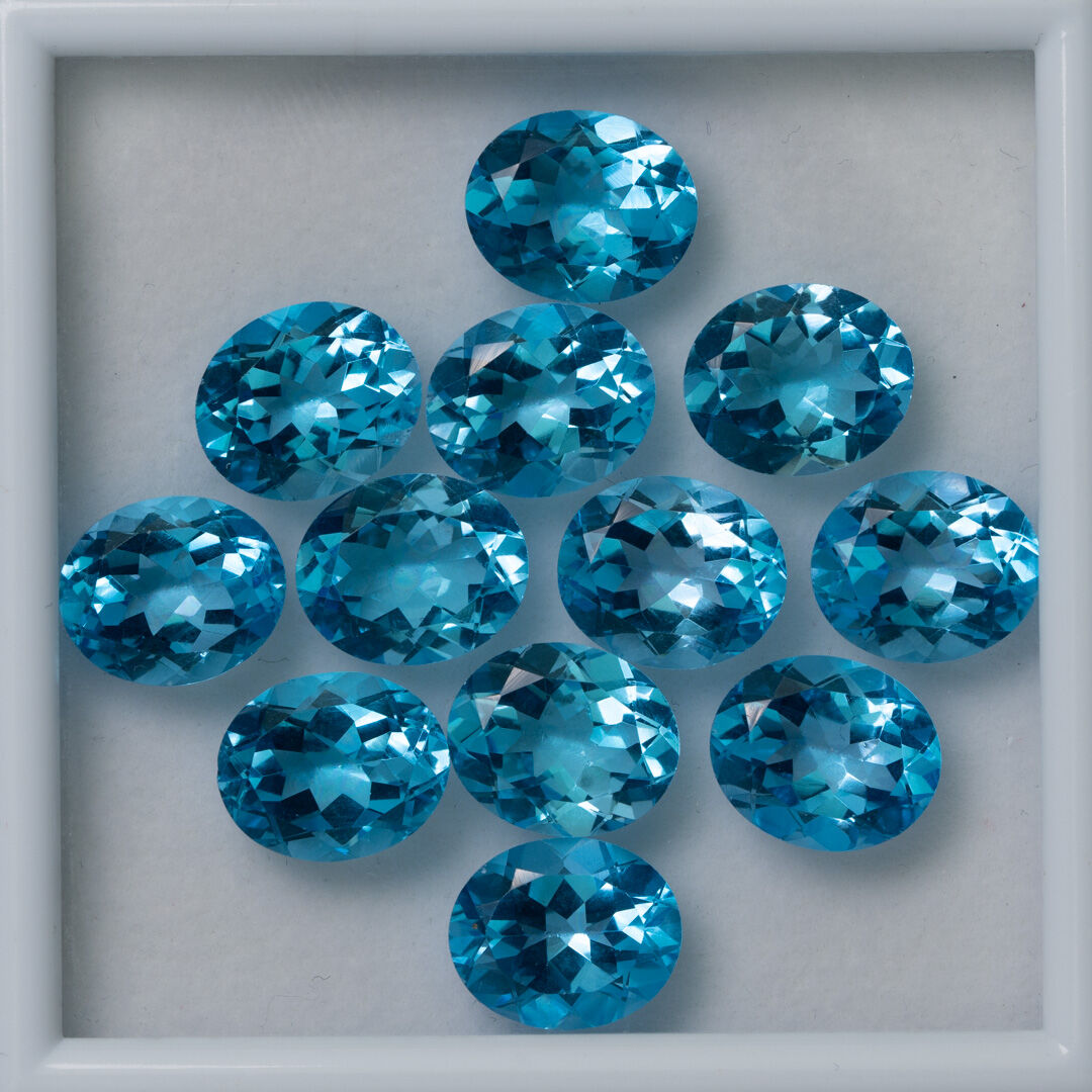 Topaz - Swiss Blue, Owalny, 12x10 mm