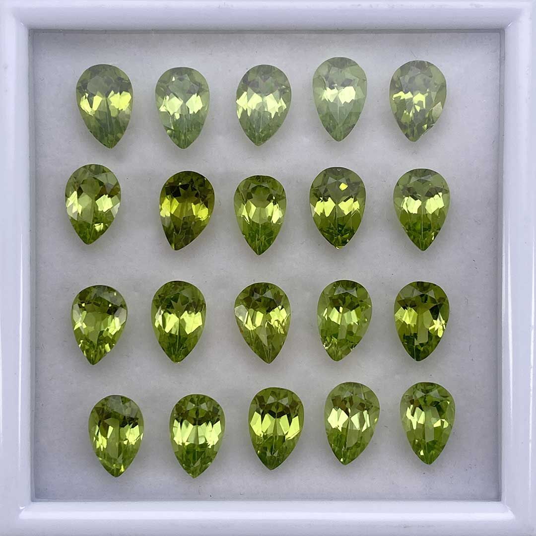 Perydot, Gruszka, 9x6 mm