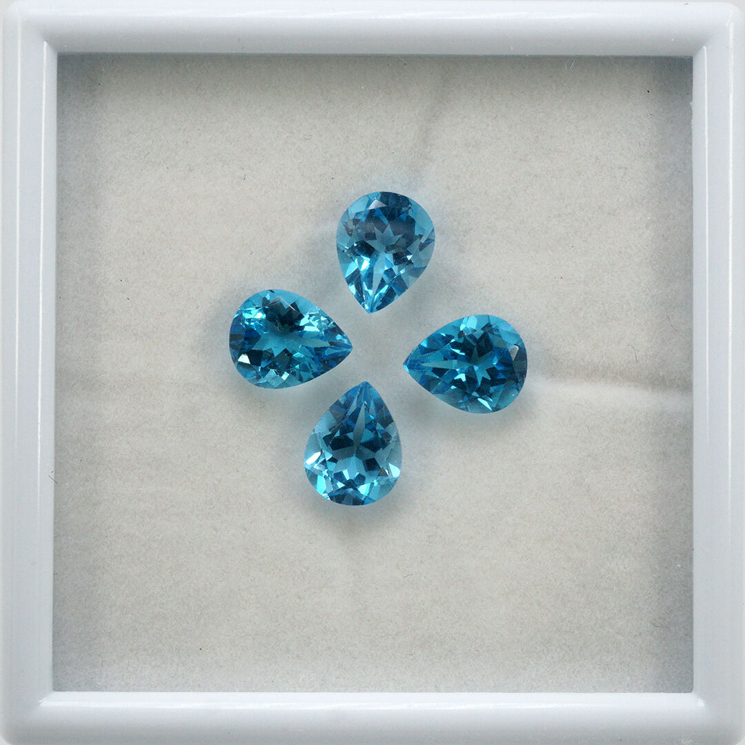 Topaz - Swiss Blue, Gruszka, 10x8 mm