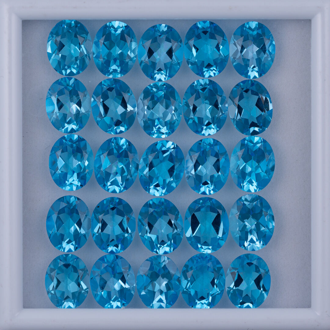 Topaz - Swiss Blue, Owalny, 10x8 mm